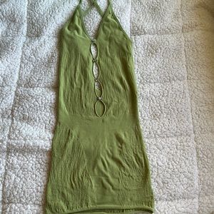 WHITE FOX BOUTIQUE LINK UP MINI DRESS IN MATCHA